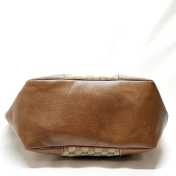 Authentic Gucci Brown Canvas Tote Bag mn391-021726